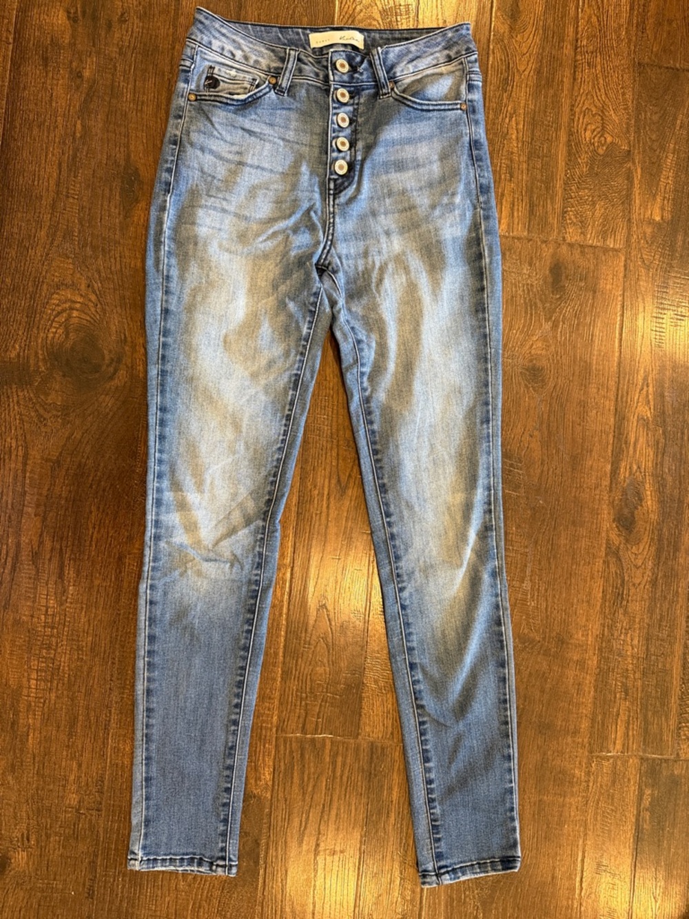Kancan Light Blue High-Rise Button-Fly Jeans
